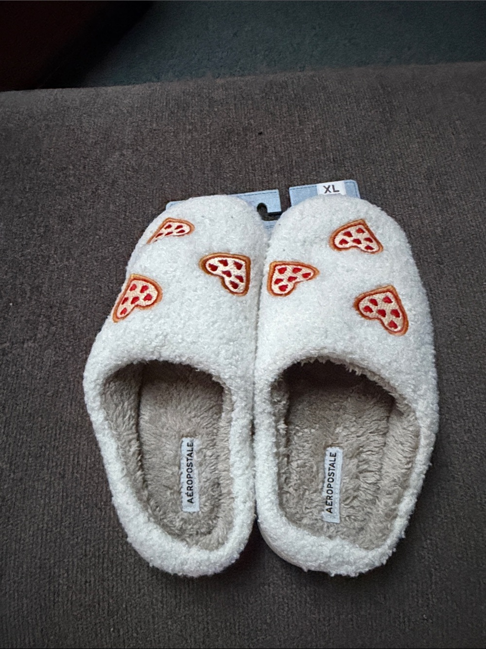 Aeropostale Women's Indoor/Outdoor White Sherpa Slide Slippers Size 11